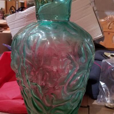 Green Glass Vase