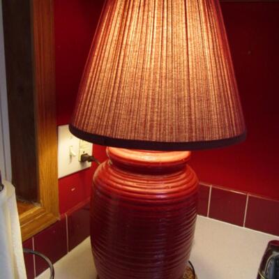Glazed Ceramic Table Top Lamp with Shade