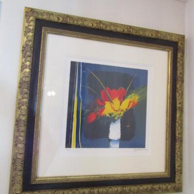 Colorful Lithograph- Framed Under Glass- Numbered and Signed by Artist- Emile Bellet