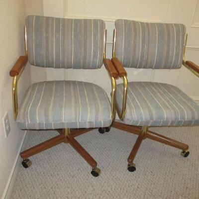 1980's Oak Veneer Game Table & Chairs