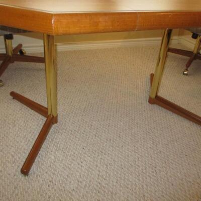 1980's Oak Veneer Game Table & Chairs