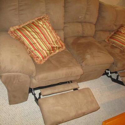Suede Reclining Sofa