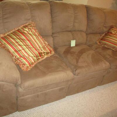 Suede Reclining Sofa