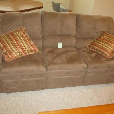 Suede Reclining Sofa