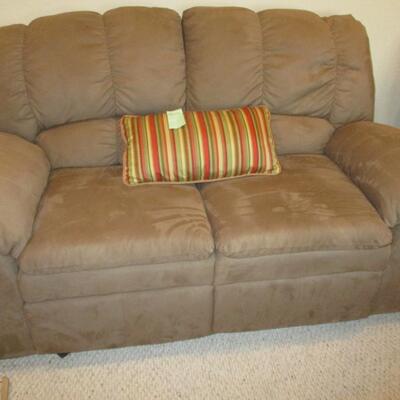 Sued Recliner Loveseat