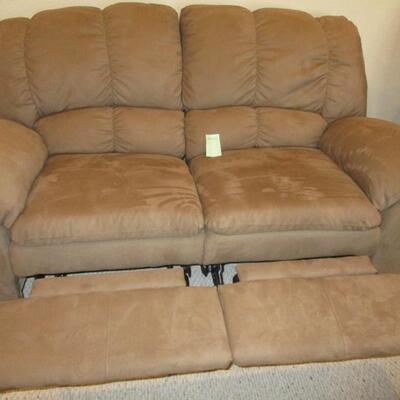 Sued Recliner Loveseat