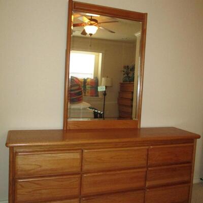 oak Dresser & Mirror