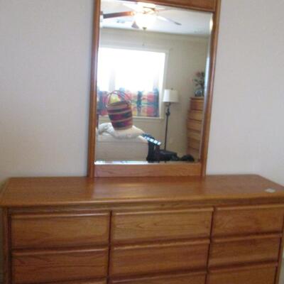 oak Dresser & Mirror