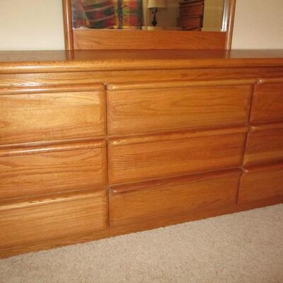 oak Dresser & Mirror