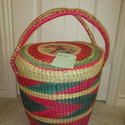 Woven Basket with Lid