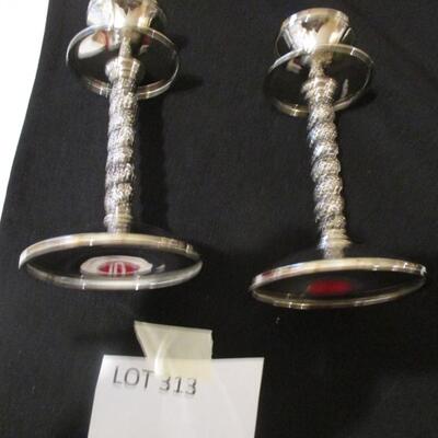 Silverplate candleholders