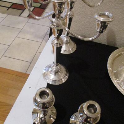 Silverplate candleholders