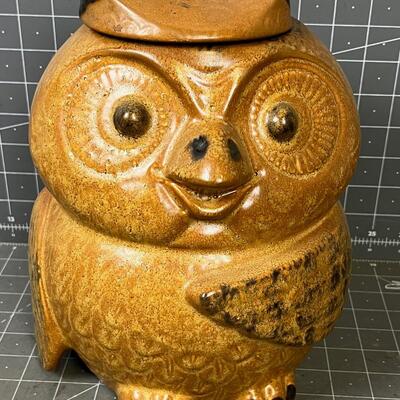 Stoneware Cookie Jug OWL Mid Century Look