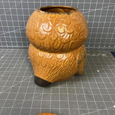 Stoneware Cookie Jug OWL Mid Century Look