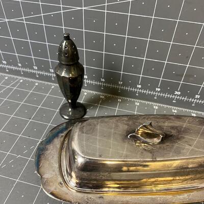 Butter Dish & S&P  Silver Plated 