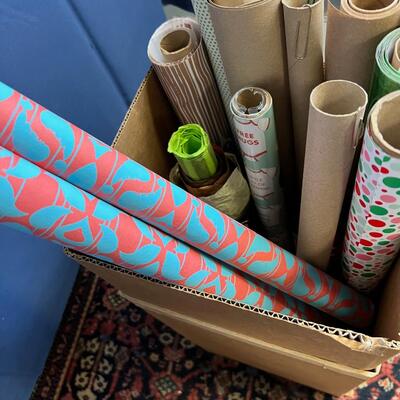 Box full of Wrapping and crafting Paper