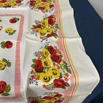 Square Linen Tea or Bridge Table Cloth