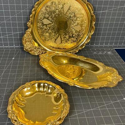 Gold Plated Serving ware (3 pieces) 