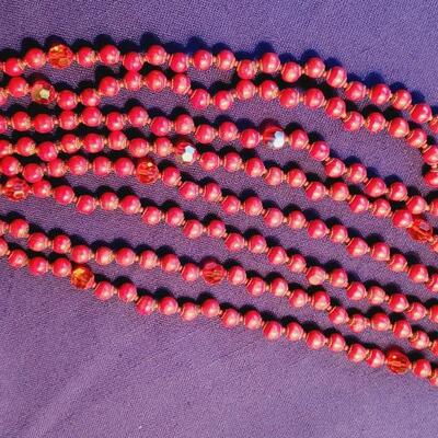 Ornelia Italy Red Bead Torsade Necklace