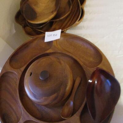 Walnut Dip Tray and Platters