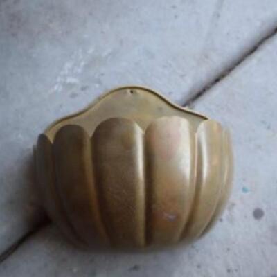 Vintage Brass wall pocket for flowers or plants