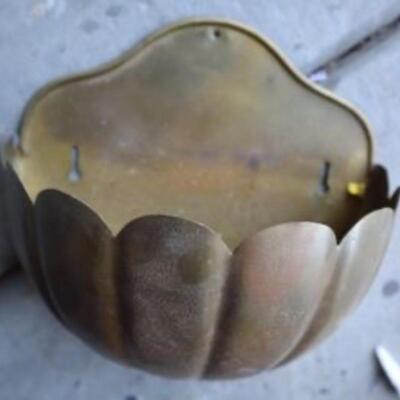 Vintage Brass wall pocket for flowers or plants