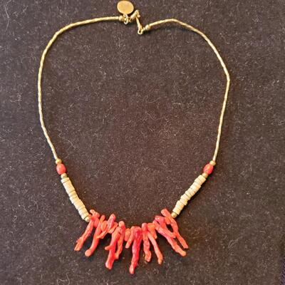 Coral  Heishi Necklace