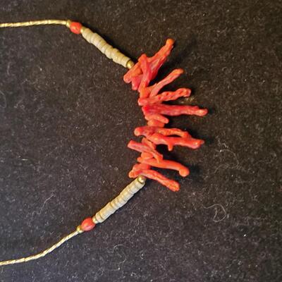 Coral  Heishi Necklace
