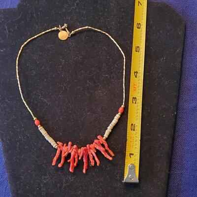Coral  Heishi Necklace