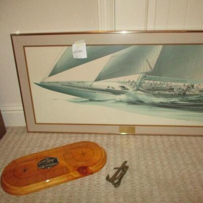 Naval Ship Print, Cribbage, Anchor door knocker