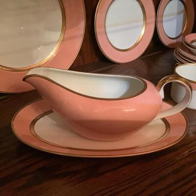 Fitz & Floyd china set, gorgeous salmon color