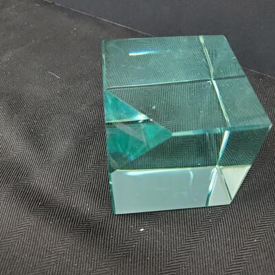 Standing Emerald Green Cube