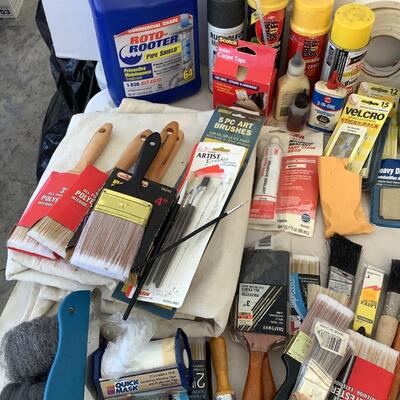 908 Large Garage Hardware, Painting Supply Lot, etc..