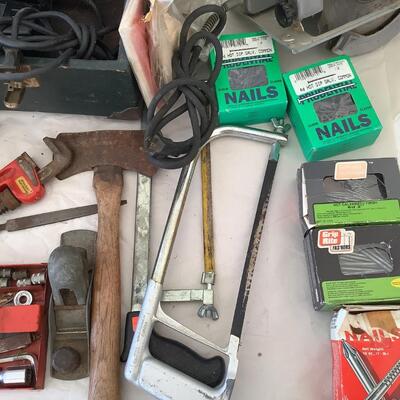 933 Vintage Wooden Toolbox, Power tool, Hardware LOT
