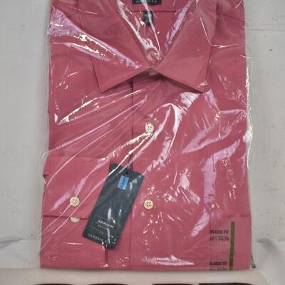 Mens Arrow Dress Shirt: Size 17 1/2, 34/35, Classic Fit, Guava Color - New