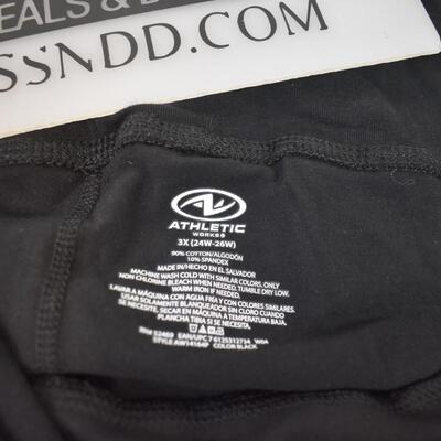 2 Pair DriWorks Athletic Shorts Size 3X (24W-26W) Black - New