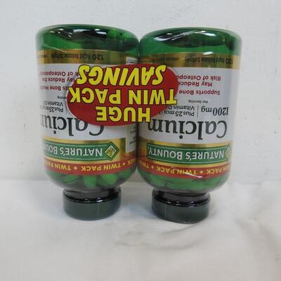 Twin Pack of Nature's Bounty Calcium Vitamin Bottles - New