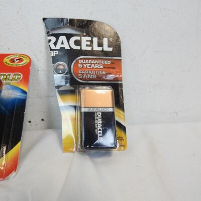 7 Packs of Various Batteries: Duracell AAA, D2, 9V, Hearing Aid Batteries - New