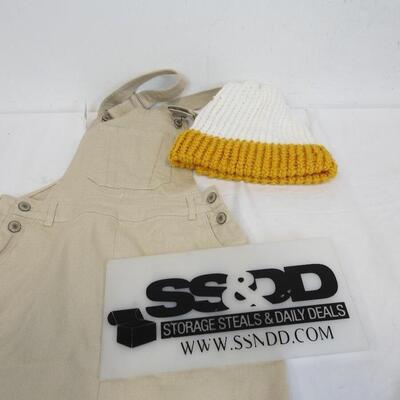 Overall Skirt (Size Small) and Knit Beanie - New