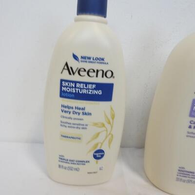 3 Bottles of Lotions and Creams (Aveeno, Jack Black) - New