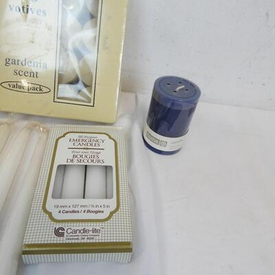 15+ pc Candle Lot, Gardenia Scent, Emergency, Coastal Mist, etc - New