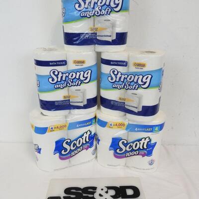 5 packages Scott Toilet Paper, 20 rolls total - New