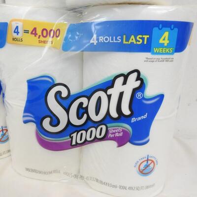 5 packages Scott Toilet Paper, 20 rolls total - New