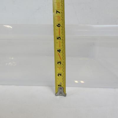 2 Clear Underbed Storage Bins & Lids. 35"x16"x6" 2 Broken Corners, Otherwise New