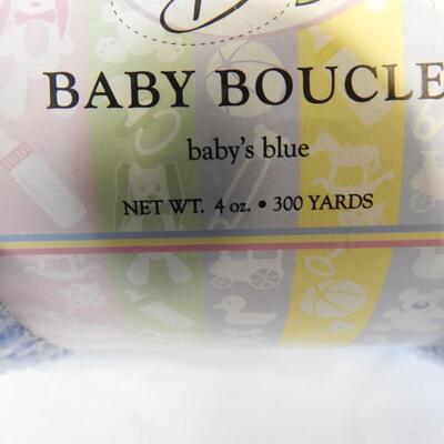8 Skeins Yarn: 6 Cascade Kaleidoscope Blue. Baby Bee White & Baby Blue - New