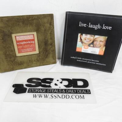 2 Photo Album Scrapbooks: 8x8 Scrapbook & Black Photo Album for 4x6 prints - New