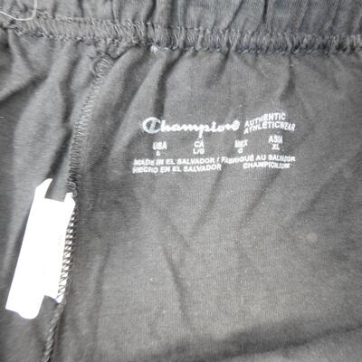 Men's Black Lounge Shorts by Champion Athleticwear, Size Large - New
