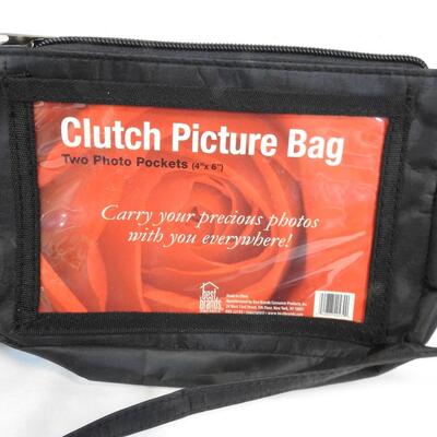 Qty 4 Small Black Clutch Picture Bag - New