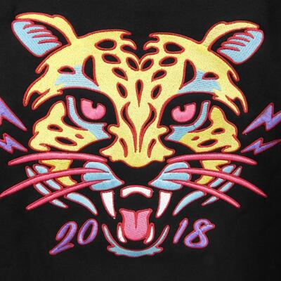 Snapchat Logo King Snap Inc 2018 Embroidered Tiger Black Sweatshirt Large - New