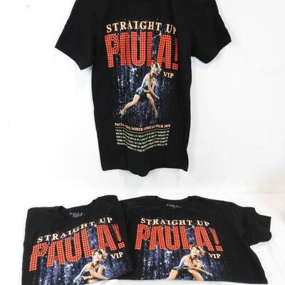 Qty 3 Paula Abdul Shirt Straight Up! VIP North American Tour 2018. 2 L/1 S - New